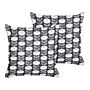 Set Of 2 Garden Cushions Grey Polyester 45 X 45 Geometric Pattern Modern Outdoor Decoration Water Resistant