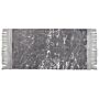 Area Rug Grey Viscose With Cotton Backing With Fringes 80 X 150 Cm Style