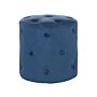 Round Tufted Navy Blue Ottoman Pouffe Quilted Footstool Chesterfield