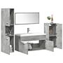 Vidaxl 5 Piece Bathroom Furniture Set Concrete Grey Engineered Wood