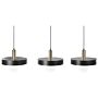 Hanging Lamp Black And Gold Metal 118 Cm 3-light Round Shades Modern Design Kitchen Dining Room