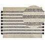 Area Rug Off-white And Black Wool 160 X 230 Cm Rectangular Hand Woven With Tassels