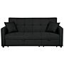 Sofa Bed Black Sleeping Function Modern Upholstered