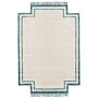 Area Rug Beige Viscose And Wool Irregular Shape 160 X 230 Cm