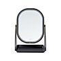 Lighted Makeup Mirror Silver Metal 20 X 22 Cm Dressing Table Led Mirror Decorative