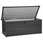 Outdoor Storage Box Grey Galvanized Steel 600 L Industrial Garden