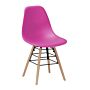 Lilly Plastic (pp) Chairs With Solid Beech Legs Pink (4s)