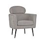 Armchair Taupe Fabric Soft Upholstery Black Legs With Headrest Backrest Retro Glam Art Decor Style