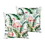 Set Of 2 Outdoor Cushions Multicolour Polyester 45 X 45 Cm Square Flamingo Print Pattern Scatter Pillow Garden Patio