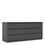 Naia Wide Chest Of 6 Drawers (3+3) In Black Matt