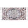 Area Rug Multicolour Polyester And Cotton 80 X 150 Cm Oriental Pattern Distressed With Tassels