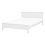 Bed Frame White Pine Wood Eu Double Size 4ft6 Scandinavian Style Beliani