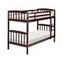 Bunk Bed Dark Wood Pine Eu Single Size 3ft 90 X 200 Cm High Sleeper Children Kids Bedroom Ladder Slats