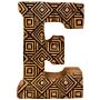 Hand Carved Wooden Geometric Letter E