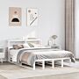 Vidaxl Bed Frame With Headboard White 120x200 Cm Solid Wood Pine