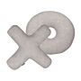 Set Of 2 Letter Cushions Light Grey Teddy Fabric Xo Throw Pillows