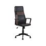 Executive Office Chair Black With Brown Faux Leather Swivel Adjustable Reclining