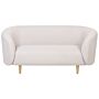 2 Seater Sofa Beige Polyester Fabric Gold Legs Soft Retro Glam Art Decor Style