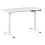 Electrically Adjustable Desk White Tabletop Powder Coated Steel Frame Sit And Stand 120 X 60 Cm