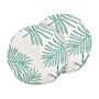 Set Of 2 Garden Cushions Beige And Green Polyester Palm Leaf Motif Pattern ⌀ 40 Cm Modern Outdoor Decoration Water Resistant