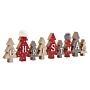 Row Of Christmas Trees With Hats Decoration Red