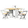 Vidaxl 5 Piece Butterfly Dining Set Corona Foldable White Pinewood