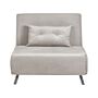 Sofa Bed Light Grey Velvet Fabric Upholstery Single Sleeper Fold Out Chair Bed With Cushion