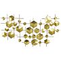 Wall Decor Gold Iron Metal Sculpture Geometric Wall Art Cubes