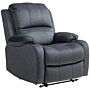 Homcom Microfibre Manual Reclining Armchair, With Footrest - Black