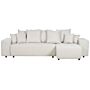 Left Hand Corner Sofa Light Beige 3 Seater Extra Scatter Cushions With Storage