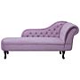 Chaise Lounge Pink Right Hand Velvet Buttoned Nailheads