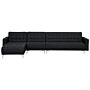 Corner Sofa Bed Graphite Grey Tufted Fabric Modern L-shaped Modular 5 Seater Right Hand Chaise Longue