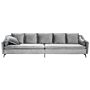 Sofa Light Grey Velvet 4 Seater Extra Cushions