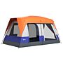 Outsunny Seven-man Camping Tent, With Small Rainfly And Accessories - Orange