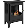 Homcom Freestanding Ethanol Fireplace, With Stainless Steel Flame Snuffer, 1.2l Tank, 3 Hours Burning Time For Indoor