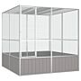 Vidaxl Bird Cage Grey 213.5x217.5x211.5 Cm Galvanised Steel