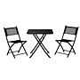 Outsunny 3 Pieces Patio Table And Chairs, Folding Patio Table And 2 Chairs, Outdoor Furniture Set For Backyard And Porch, Black