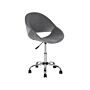 Swivel Office Chair Grey With Silver Base Velvet Upholstery Adjustable Height