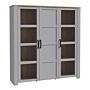 Bohol Large Display Cabinet In Riviera Oak/grey Oak