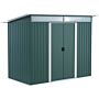 Outsunny Pent Roofed Metal Garden Shed House Hut Gardening Tool Storage W/ Ventilation 260l X 133w X 200hcm