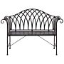 Outdoor Garden Bench Black Metal 130 Cm 2 Seater Flared Armrests Vintage Style Beliani