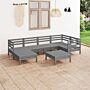 Vidaxl 7 Piece Garden Lounge Set Solid Wood Pine Grey