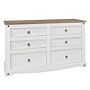 Corona White 3+3 Drawer Wide Chest