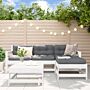 Vidaxl 5 Piece Garden Lounge Set White Solid Wood Pine