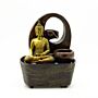 Tabletop Water Feature - 21.5cm - Golden Buddha & Pots