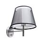 Wall Lamp Grey Fabric Bell Shade 28 Cm Shiny