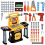 Aiyaplay 102pcs Kids Tool Bench With Electric Drill, Storage, For Ages 3-6, Yellow | Aosom Uk