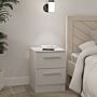 Contrast Wireless Charging 2 Drawer Bedside Cabinet In Grey Matt