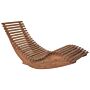 Sun Lounger Light Acacia Wood Slatted Design Rocking Feature Curved Shape Garden Sunbed