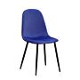 Blue Fabric Chair Black Metal Legs